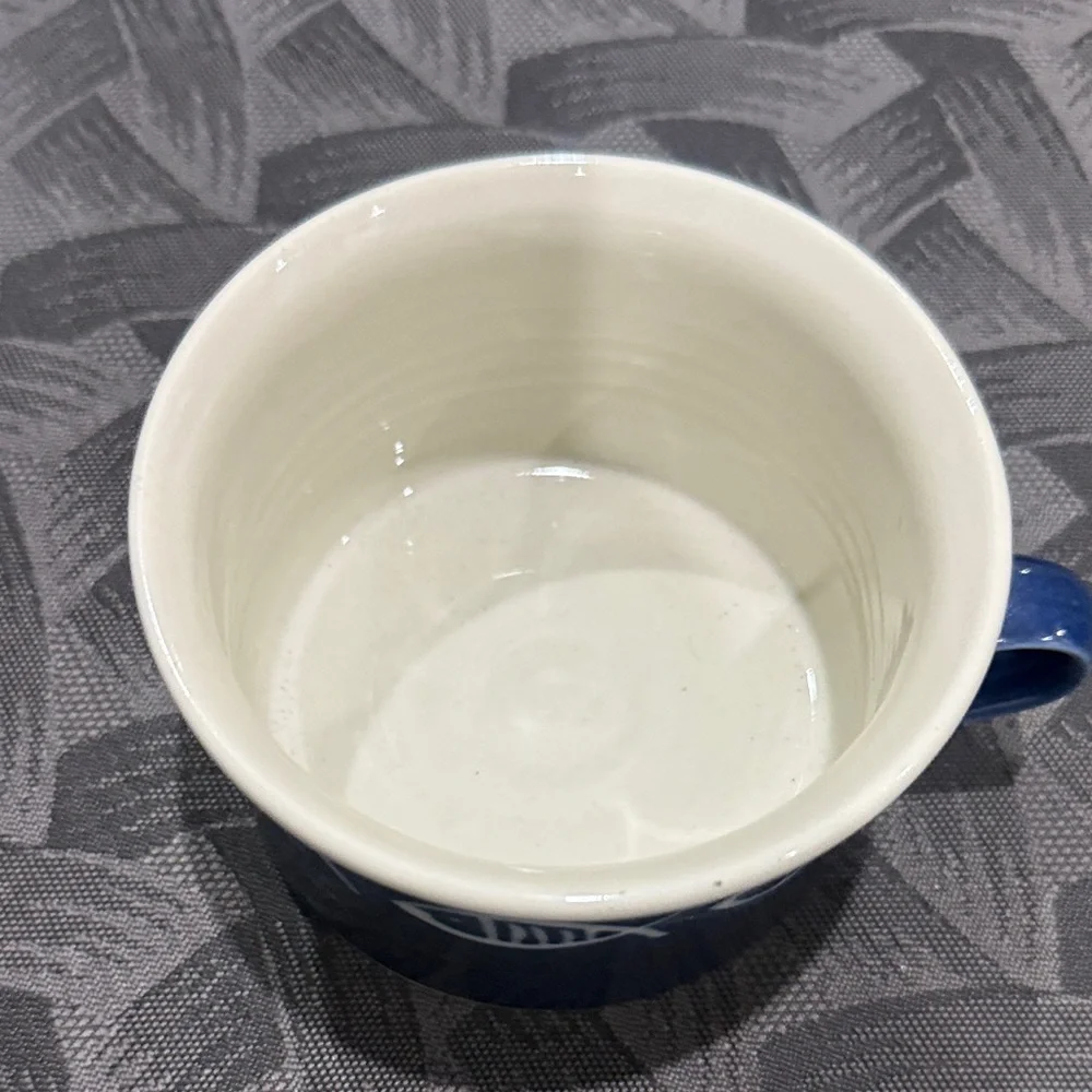 Pottery Barn signed mug fish